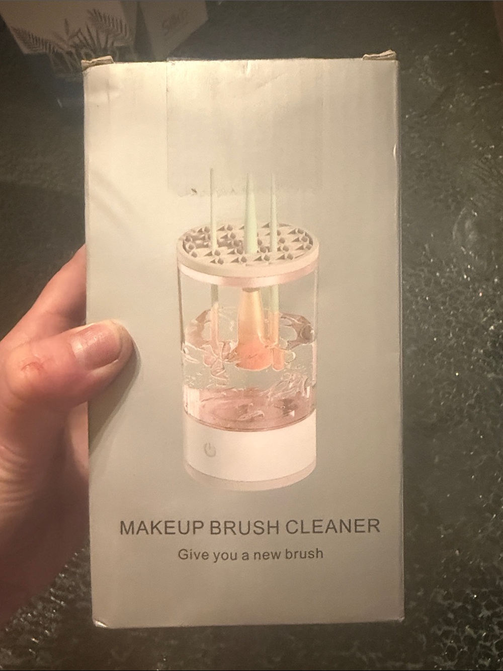 Electric Makeup Brush Cleaner - White and Pink